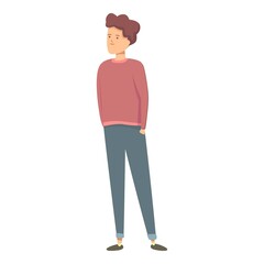 School cloth store icon cartoon vector. Kid happy. Young people