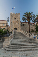 Naklejka premium View of Korcula town gate, Croatia