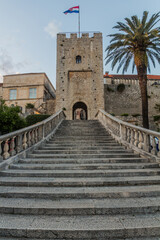 Obraz premium View of Korcula town gate, Croatia