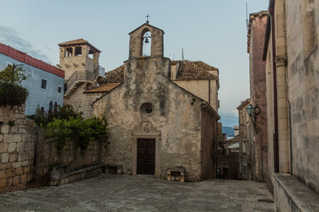 Fototapeta na wymiar KChurch of St. Peter in Korcula town, Croatia
