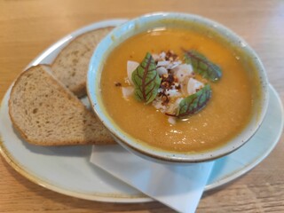 soup with bread;English breakfast