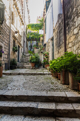 Narrow alley in Dubrovnik, Croatia