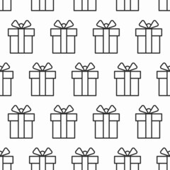 Gift box seamless pattern. Vector illustration.