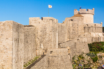 Fototapeta na wymiar Walls of the old town of Dubrovnik, Croatia
