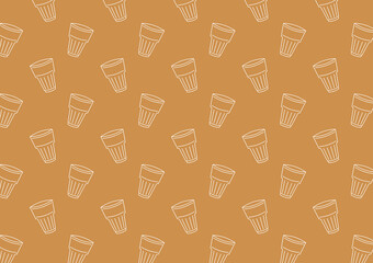 Indian drink pattern wallpaper. Indian chai icon. Chai is Indian drink.