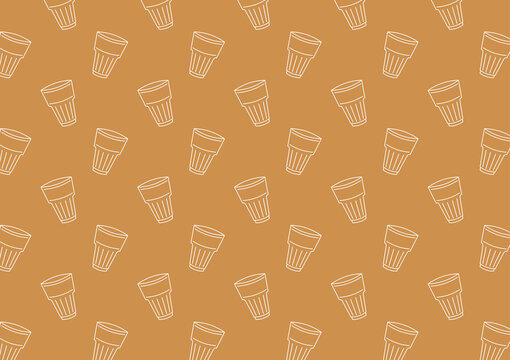 Indian drink pattern wallpaper. Indian chai icon. Chai is Indian drink.