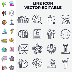 Business people elements set icon symbol template for graphic and web design collection logo vector illustration