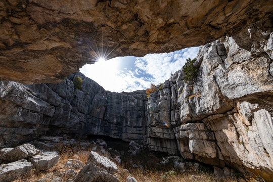 wild, spooky, dangerous and mysterious caves and holes in the mountains
