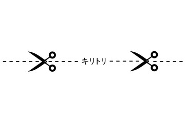 点線に沿ってハサミで紙を切るコンセプト。
切り取り線。