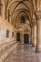 Fototapeta na wymiar Archway of the Rector's Palace in the old town of Dubrovnik, Croatia