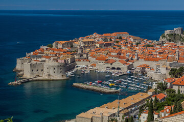 Obraz premium Aerial view of the old town of Dubrovnik, Croatia