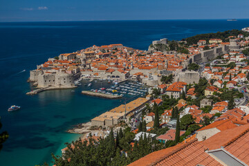 Naklejka na ściany i meble Aerial view of the old town of Dubrovnik, Croatia