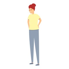 Strict mom icon cartoon vector. Sad woman. Angry parent
