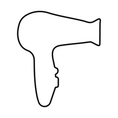 hair dryer icon on white background, vector illustration.