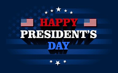 Presidents Day Background Design. Banners, Posters, Greeting Cards. Vector Illustration with the color theme of the United States flag.