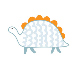 Fototapeta premium Hand drawn cute baby dinosaur vector print. Sweet Cool dino illustration for nursery t-shirt, kids apparel boy, invitation, simple scandinavian child design
