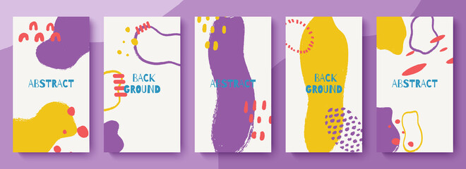 Trendy set of templates for social media. Abstract background for social media stories. Editable vector illustration.