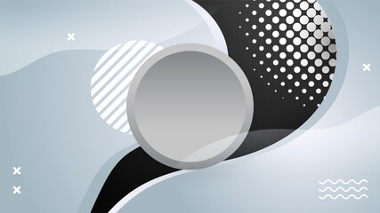 Wave circle silver grey geometric memphis Abstract Design Background