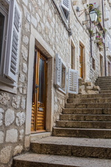 Fototapeta na wymiar Stairs in the old town of Dubrovnik, Croatia