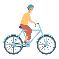 Cycling athlete icon cartoon vector. Young rider. Sport action