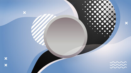 Wave circle soft blue grey geometric memphis Abstract Design Background