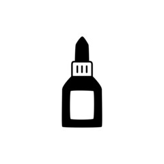 Glue Icon in black flat glyph, filled style isolated on white background