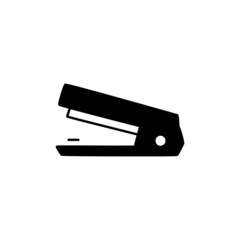 Staple Icon in black flat glyph, filled style isolated on white background