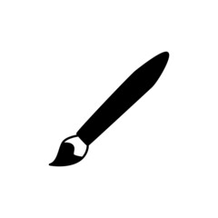 Paintbrush  Icon in black flat glyph, filled style isolated on white background
