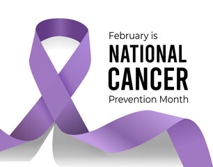 National Cancer Prevention Month. Illustration on white - obrazy, fototapety, plakaty
