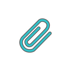 Paperclip Icon in color icon, isolated on white background 