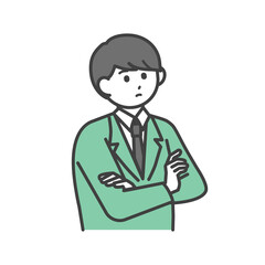 悩んでいる男子学生のイラスト素材
