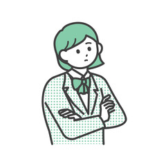 悩んでいる女子学生のイラスト素材