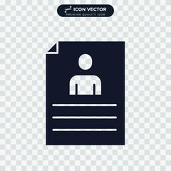 Resume icon symbol template for graphic and web design collection logo vector illustration