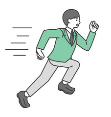 走っている男子学生のイラスト素材