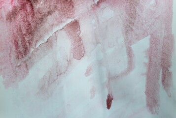 Brown-pink-white watercolor background. Transparent lines and spots. Paint leaks and ombre effects. Abstract hand-painted image.