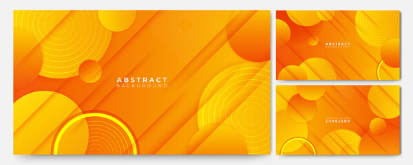 circle gradient yellow orange memphis geometric Abstract Design Background