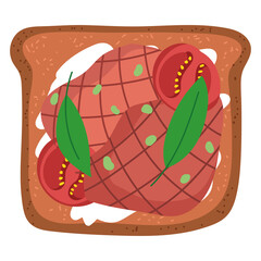 bread ham and tomatoes