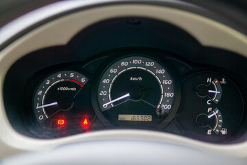 car dashboard with speedometer