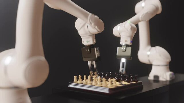 the battle of artificial cyber intelligences in a chess game.
