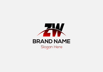 Abstract ZW letter modern initial lettermarks logo design - obrazy, fototapety, plakaty