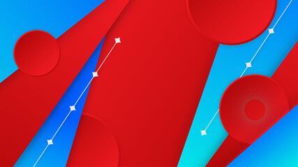 Modern red and blue abstract presentation background