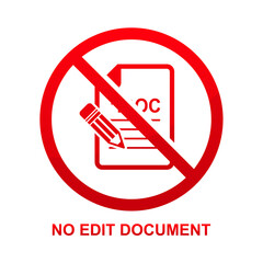 No edit document sign isolated on white background vector illustration.