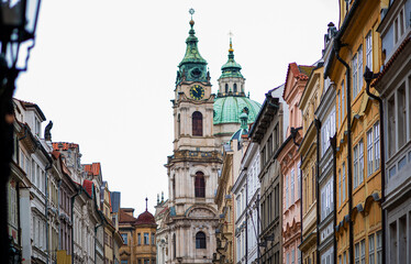 Fototapeta na wymiar Historical center of Prague, Czech republic. Romantic travel destination. Vintage filter of image.