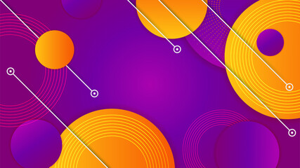 circle gradient purple yellow memphis geometric Abstract Design Background