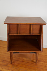 Modernist vintage angled-top nightstand. 
