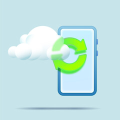 Cloud services on smartphone technology application. Design elements for infographic , web and mobile apps, and workflow layout vector illustration