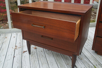 A pair of Mid-Century Modern nightstands,  