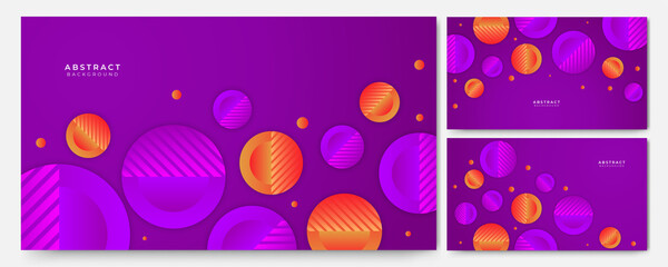 Awesome circle gradient metalic purple orange Abstract Design Background