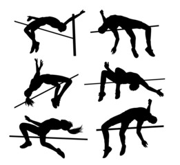 high jump sport activity silhouette