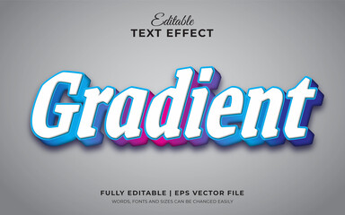 Gradient theme 3d editable text effect template